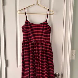 J. Crew Women's Navy and Red Striped Dress